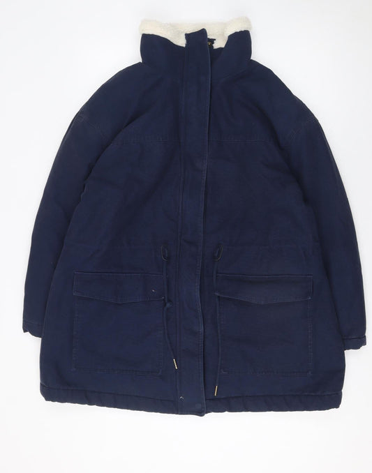 Womens UK Size 16 Marks and Spencer Blue Parka Coat