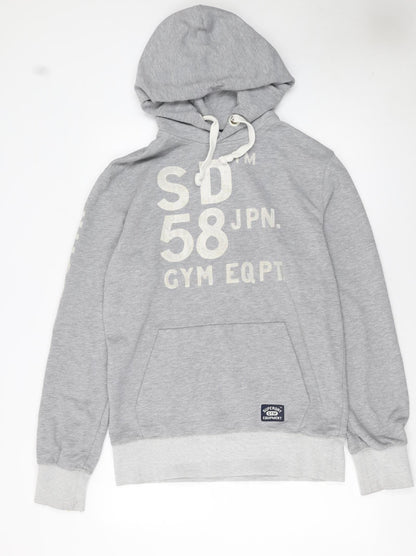 Mens UK Size L Superdry Grey Pullover Hoodie