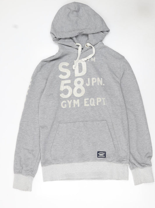 Mens UK Size L Superdry Grey Pullover Hoodie