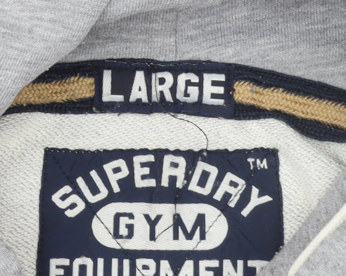 Mens UK Size L Superdry Grey Pullover Hoodie