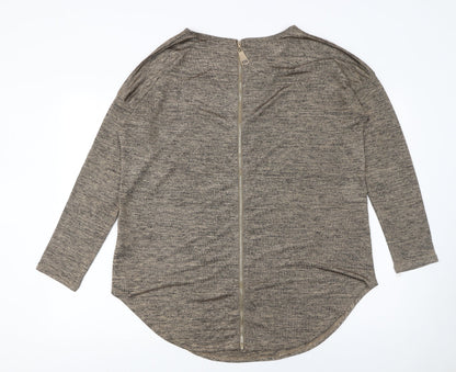 Womens UK Size L Quiz Brown Basic Blouse