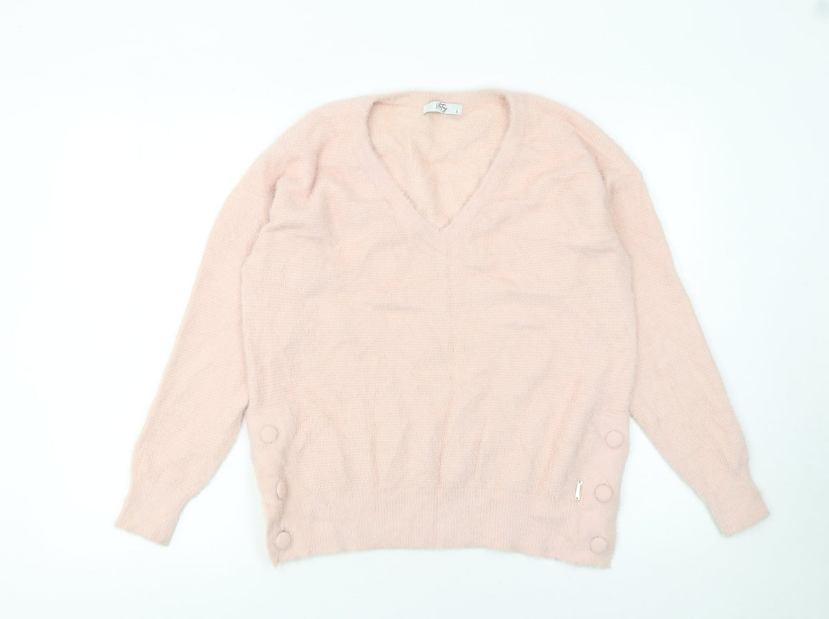 Womens UK Size S Vila Joy Pink Pullover Jumper