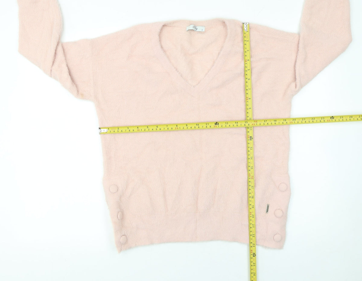 Womens UK Size S Vila Joy Pink Pullover Jumper