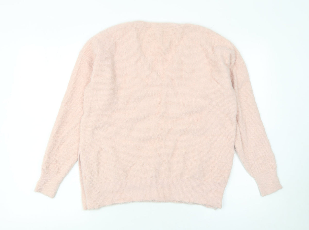 Womens UK Size S Vila Joy Pink Pullover Jumper