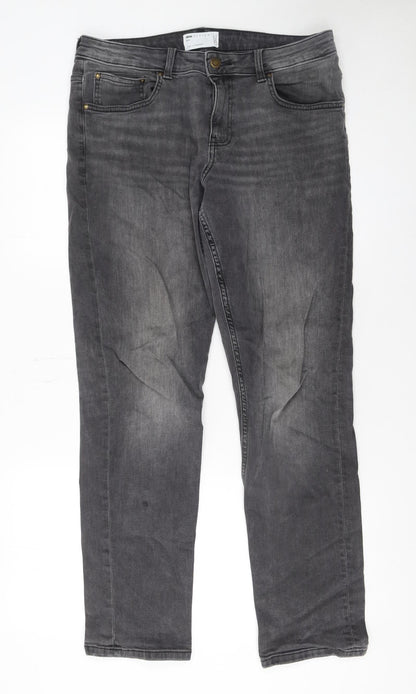 Mens UK Size 32 ASOS Design Regular Fit Straight Grey Jeans