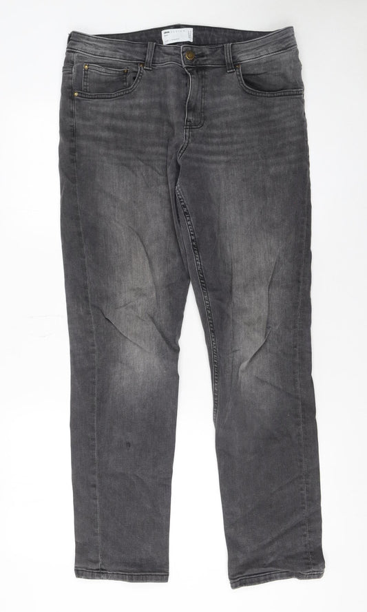 Mens UK Size 32 ASOS Design Regular Fit Straight Grey Jeans