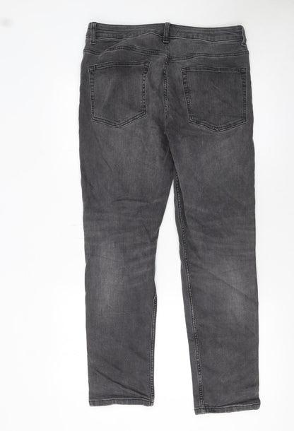 Mens UK Size 32 ASOS Design Regular Fit Straight Grey Jeans