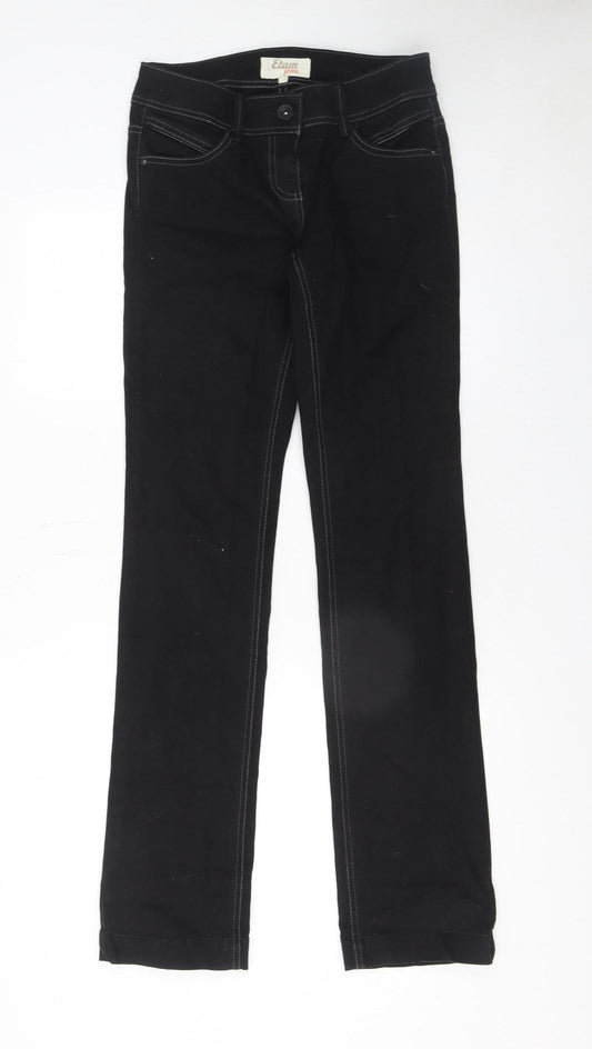 Womens UK Size 8 Etam Slim Fit Straight Black Jeans