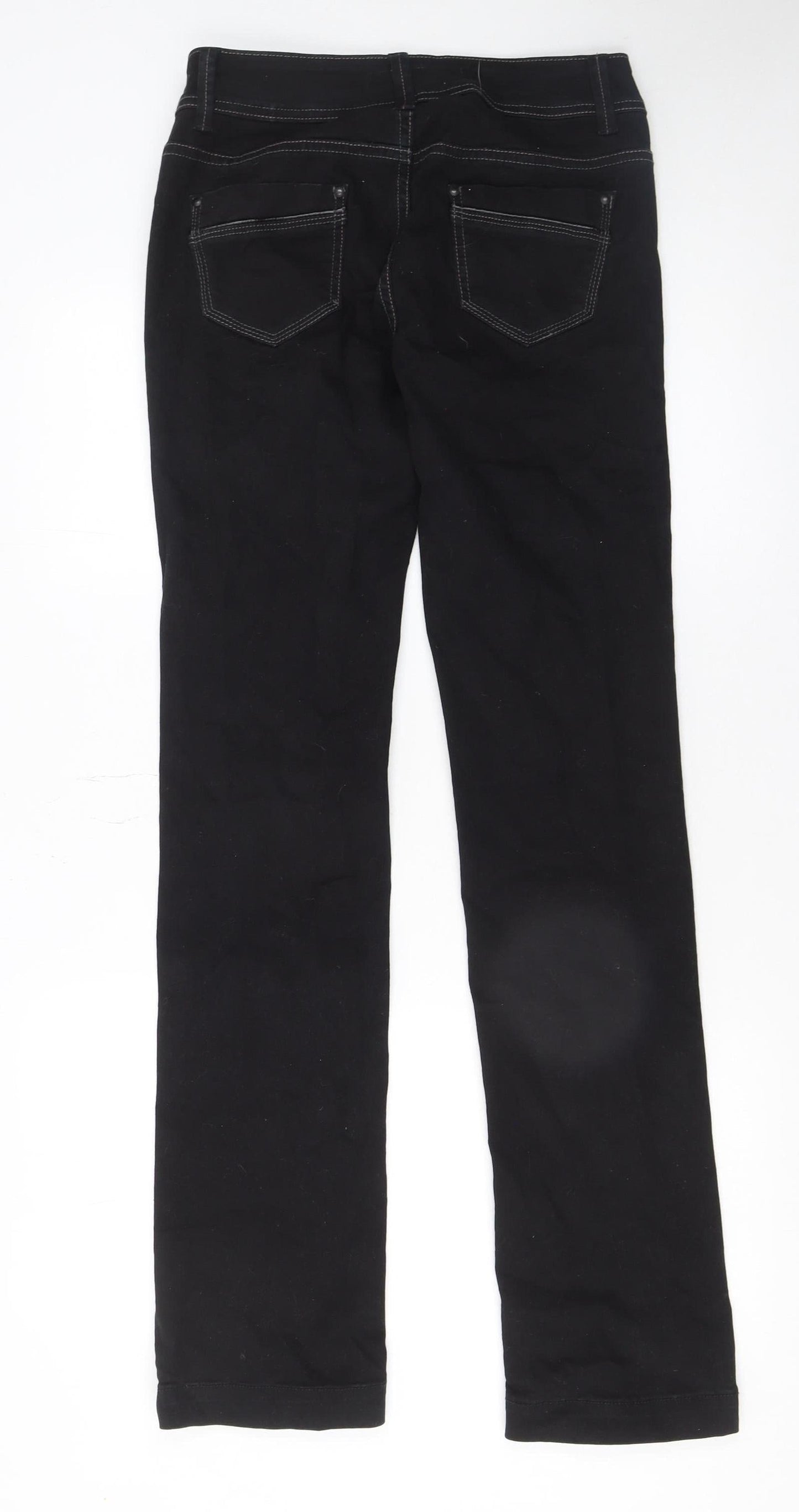 Womens UK Size 8 Etam Slim Fit Straight Black Jeans