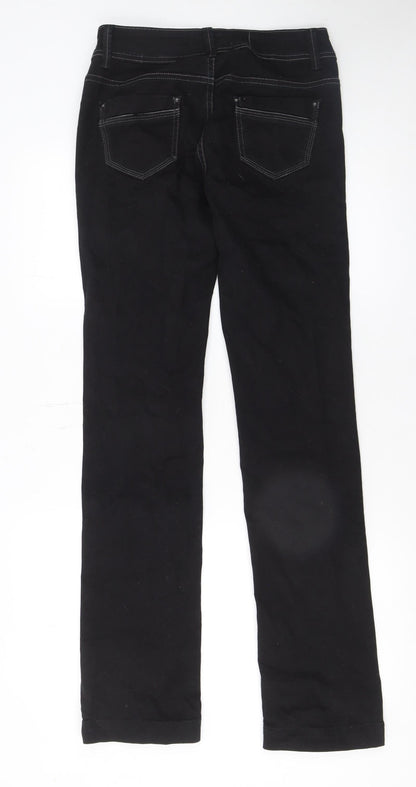 Womens UK Size 8 Etam Slim Fit Straight Black Jeans