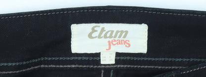 Womens UK Size 8 Etam Slim Fit Straight Black Jeans