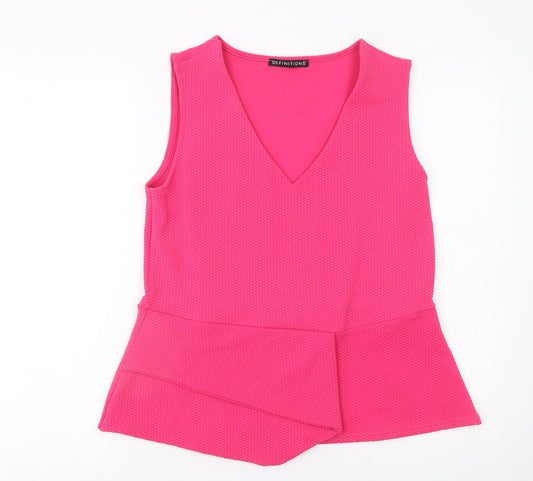 Womens UK Size 16 Definitions Pink Tunic Blouse