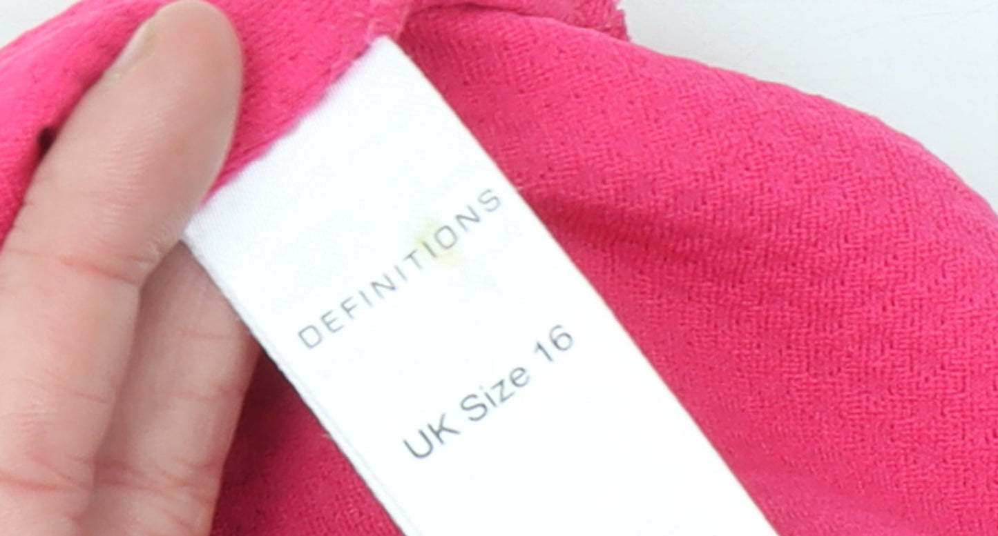 Womens UK Size 16 Definitions Pink Tunic Blouse
