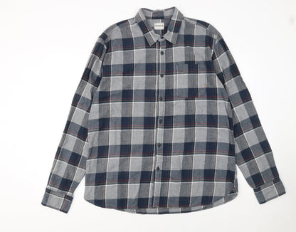 Jack & Jones Men's Blue Checked Flannel Button-Up Shirt XXL