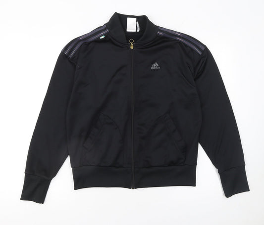 Womens UK Size S adidas Black Full Zip Sweatshirt