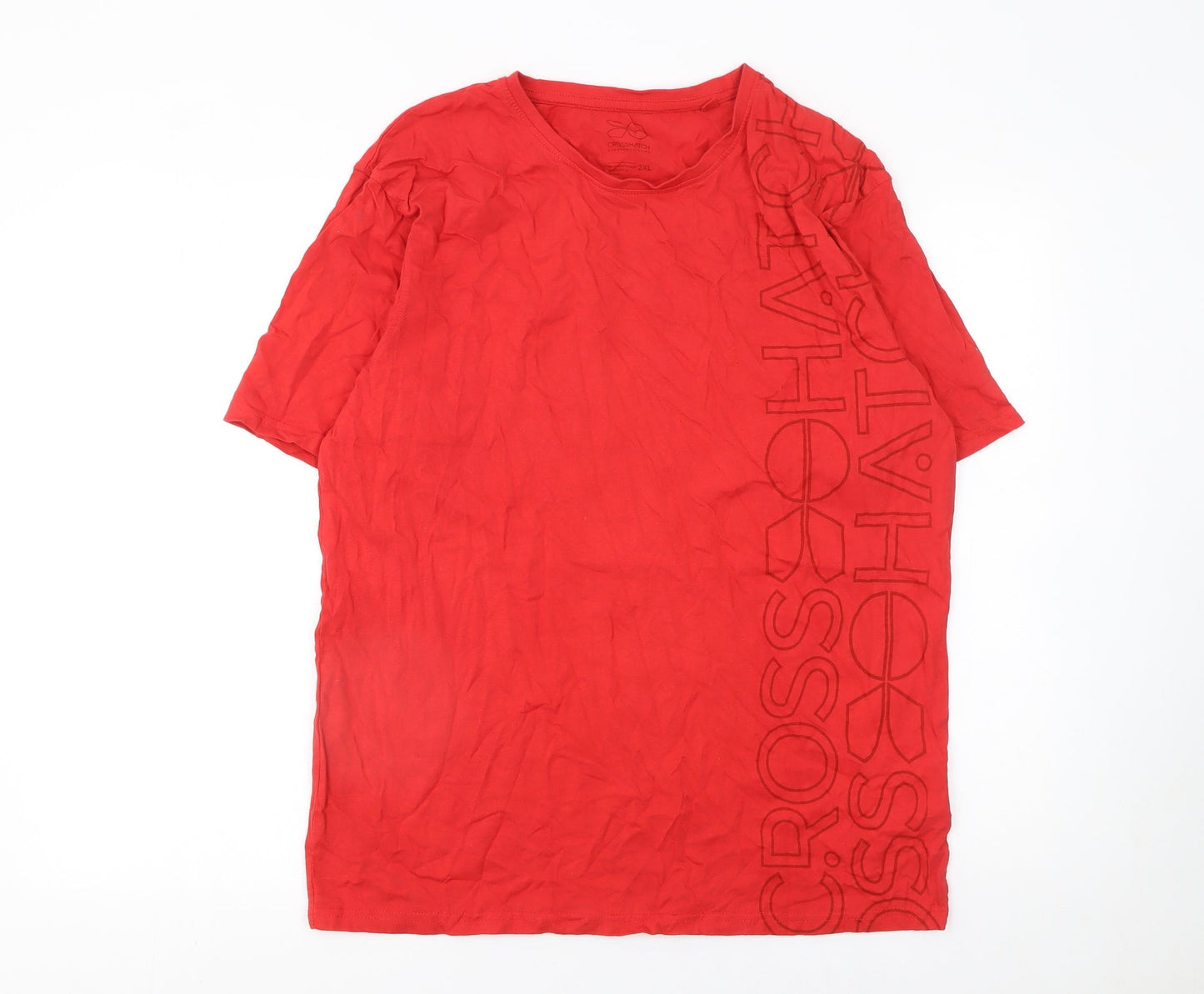 Mens UK Size 2XL Crosshatch Red  T-Shirt