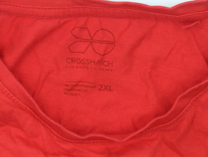 Mens UK Size 2XL Crosshatch Red  T-Shirt