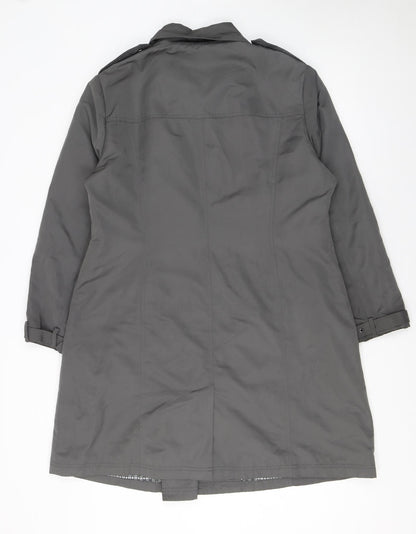 Womens UK Size 16 Debenhams Grey Trench Coat