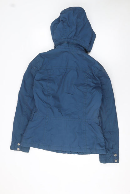 Womens UK Size 10 H&M Blue Parka Coat