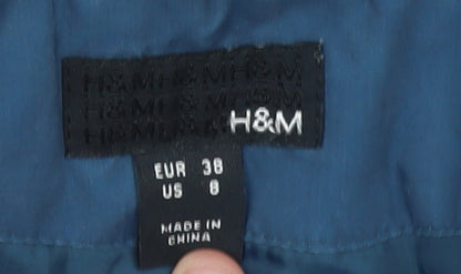 Womens UK Size 10 H&M Blue Parka Coat