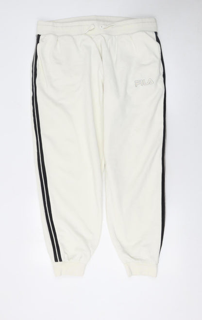 Womens UK Size 3XL FILA Regular Fit Sweatpants White Trousers