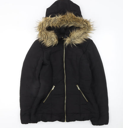 Womens UK Size 8 H&M Black Puffer Jacket