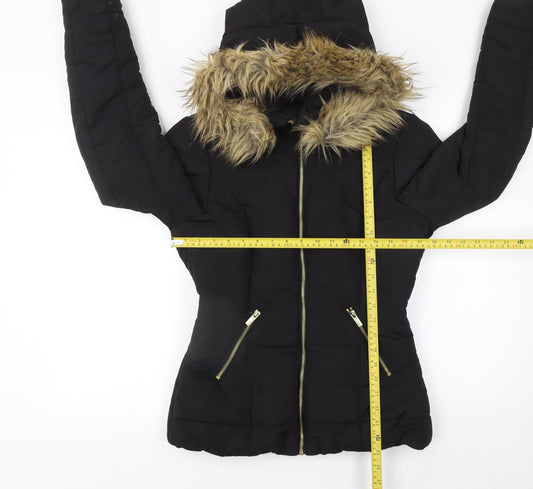 Womens UK Size 8 H&M Black Puffer Jacket