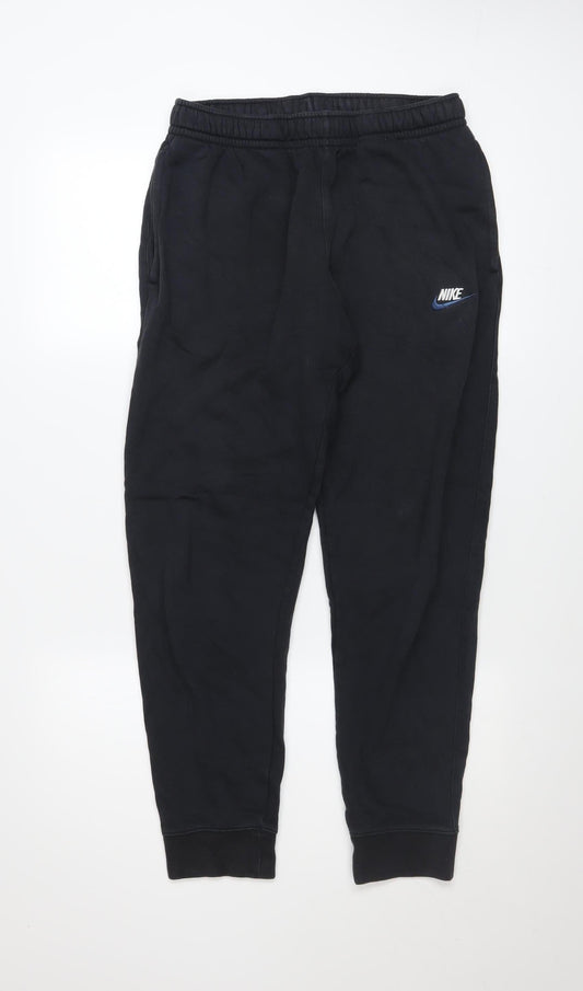 Mens UK Size M Nike Regular Fit Jogger Black Trousers