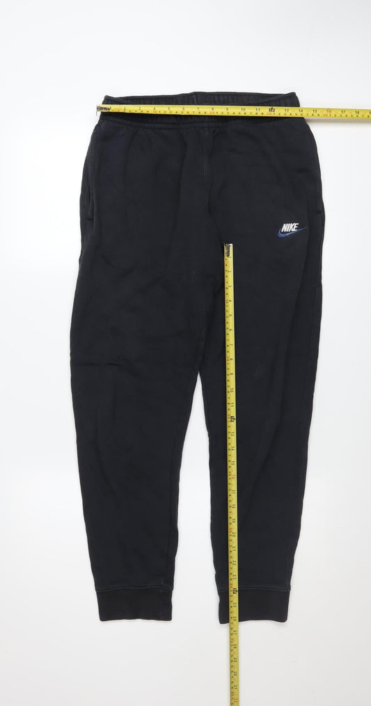 Mens UK Size M Nike Regular Fit Jogger Black Trousers