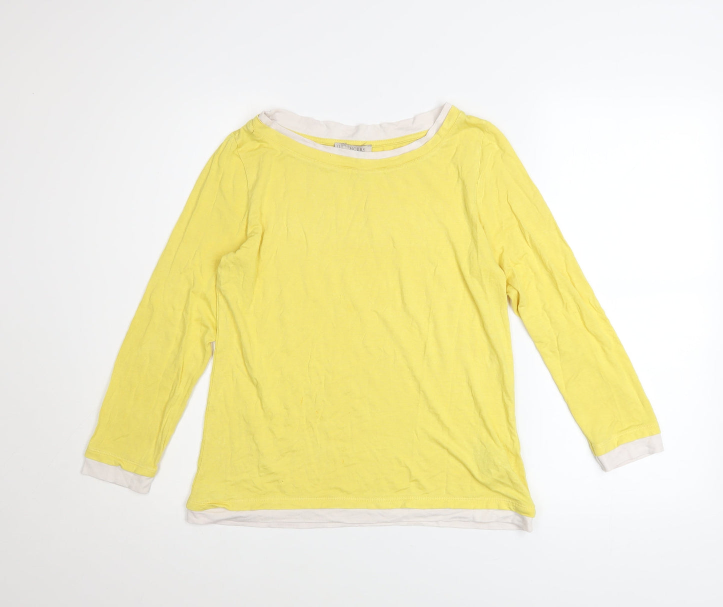 Womens UK Size S Hobbs Yellow Basic T-Shirt
