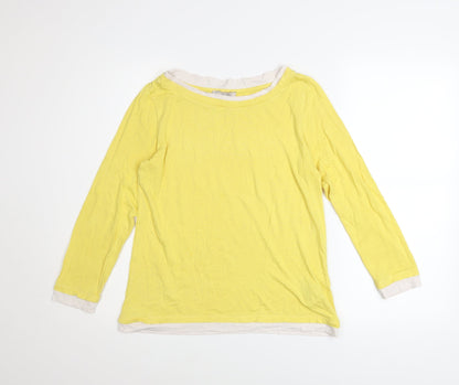 Womens UK Size S Hobbs Yellow Basic T-Shirt
