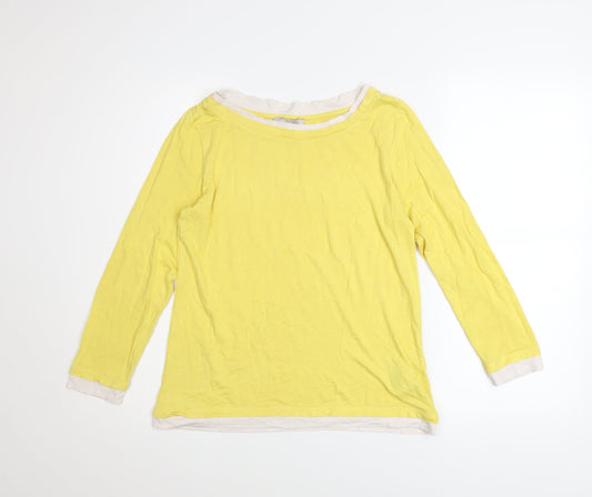 Womens UK Size S Hobbs Yellow Basic T-Shirt