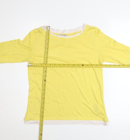 Womens UK Size S Hobbs Yellow Basic T-Shirt