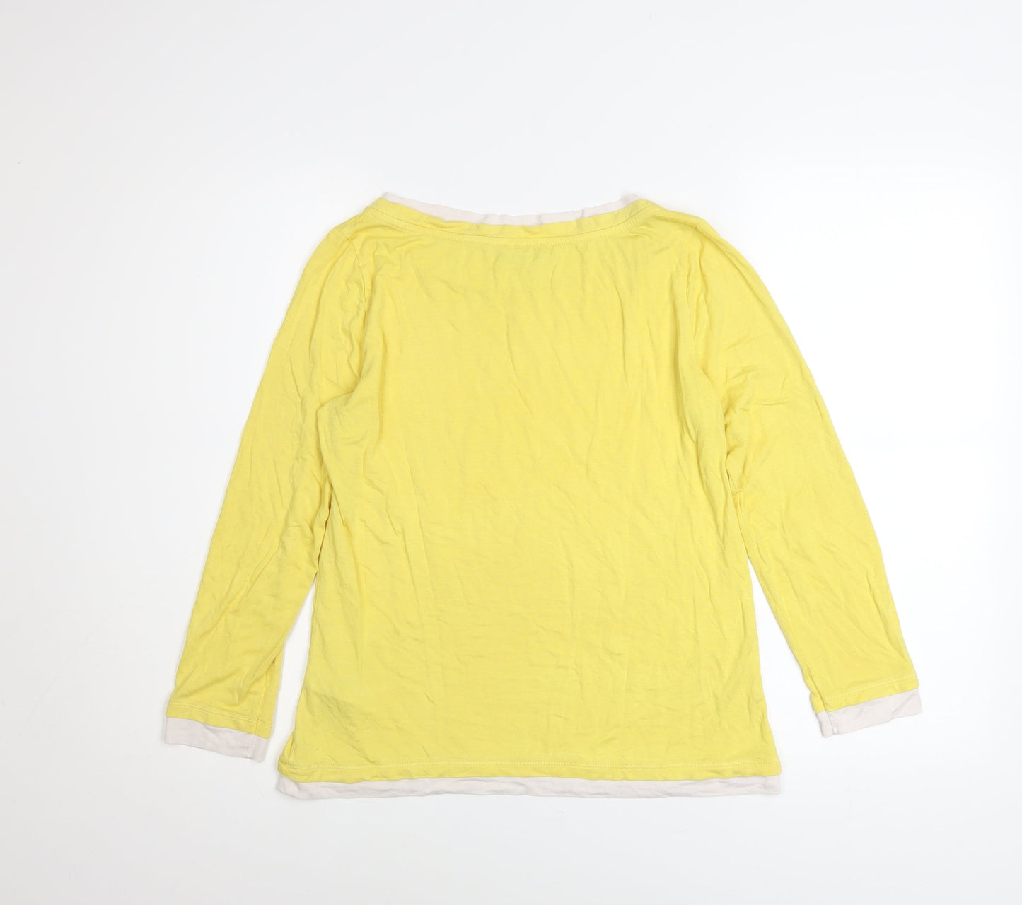 Womens UK Size S Hobbs Yellow Basic T-Shirt