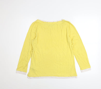 Womens UK Size S Hobbs Yellow Basic T-Shirt