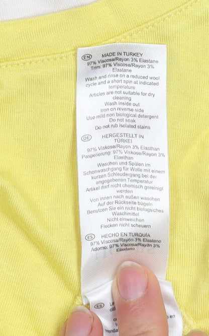 Womens UK Size S Hobbs Yellow Basic T-Shirt