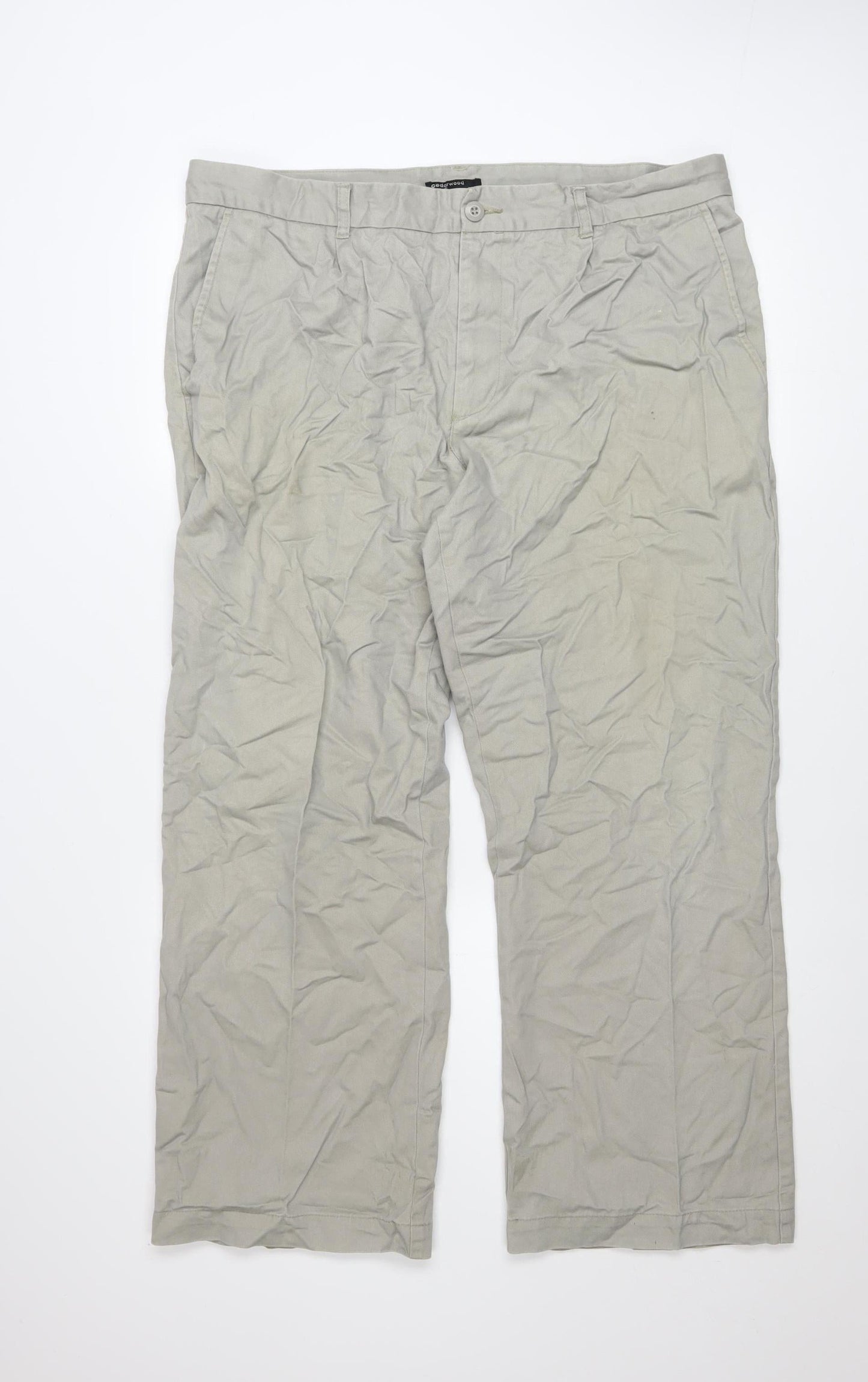 Mens UK Size L Cedarwood State Regular Fit Chino Beige Trousers