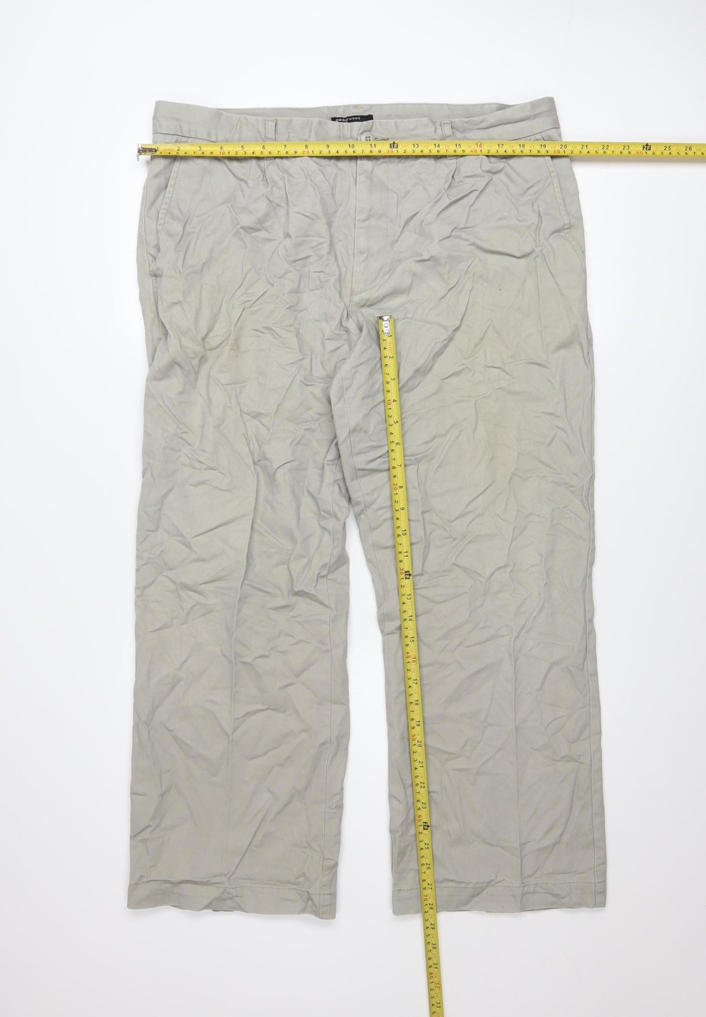 Mens UK Size L Cedarwood State Regular Fit Chino Beige Trousers