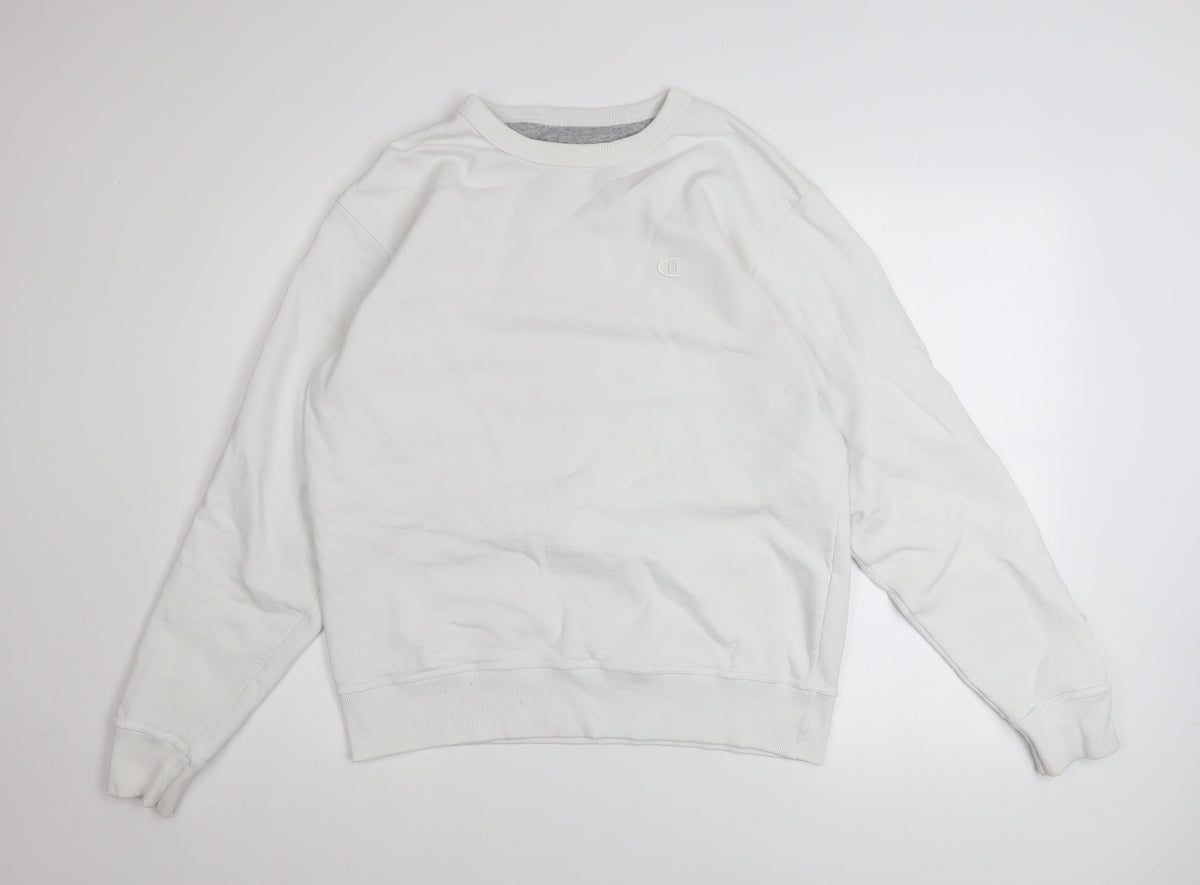 Mens UK Size M Champion White Pullover Sweatshirt