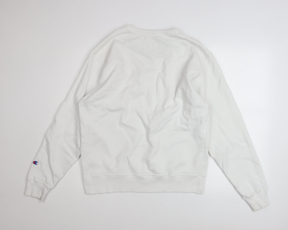 Mens UK Size M Champion White Pullover Sweatshirt