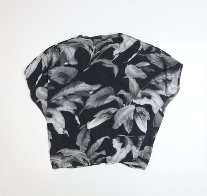 Womens UK Size 12 Religion Black Cropped T-Shirt