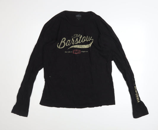 100% Speedlab Men Black Long Sleeve Cotton Graphic Top M