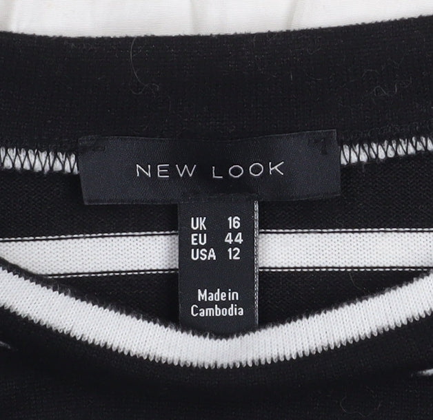 Womens UK Size 16 New Look Black Pullover Sweatshirt