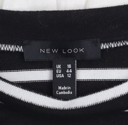 Womens UK Size 16 New Look Black Pullover Sweatshirt