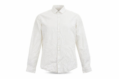 Calvin Klein Men's White Slim Fit Long Sleeve Button-Up Shirt 39