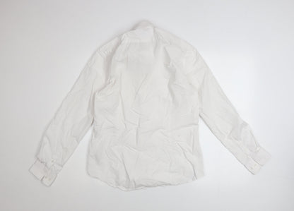 Calvin Klein Men's White Slim Fit Long Sleeve Button-Up Shirt 39
