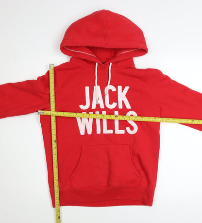 Womens UK Size 10 Jack Wills Red Pullover Hoodie