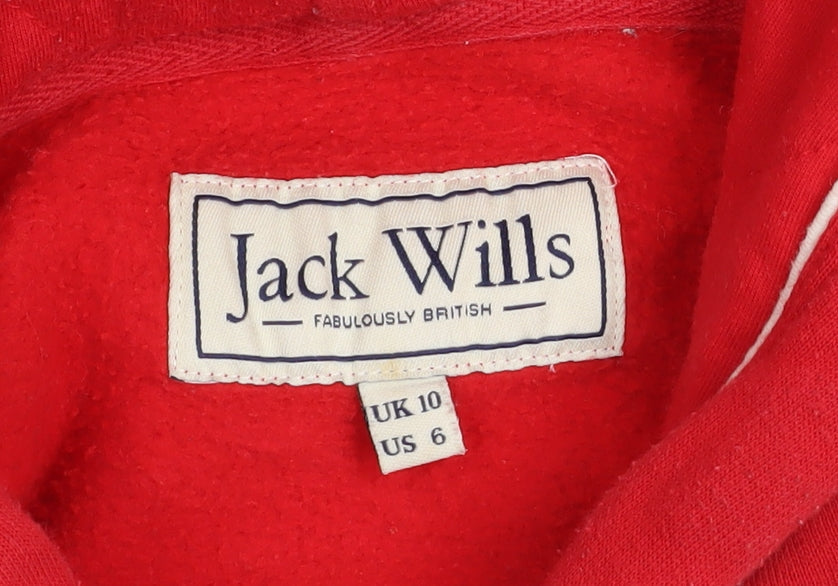 Womens UK Size 10 Jack Wills Red Pullover Hoodie
