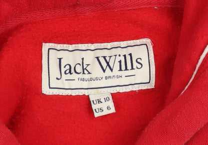 Womens UK Size 10 Jack Wills Red Pullover Hoodie