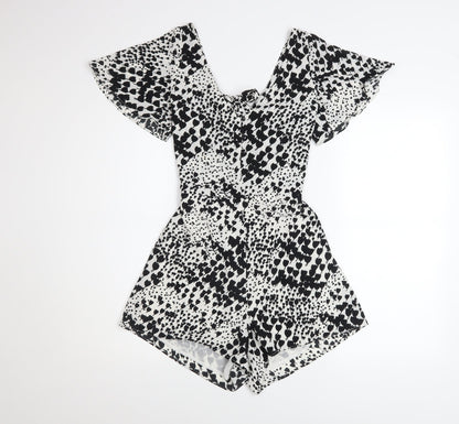 Womens UK Size S Zara One-Piece Black Playsuit